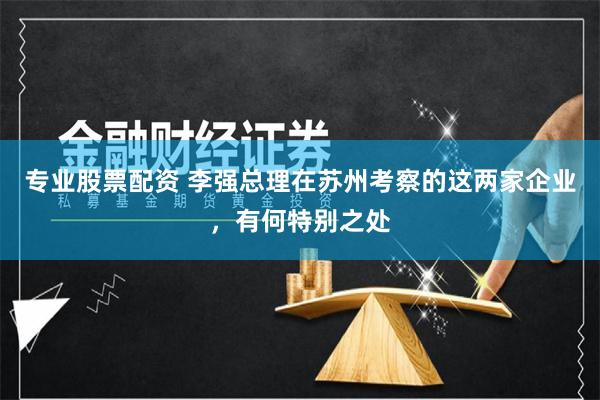 专业股票配资 李强总理在苏州考察的这两家企业，有何特别之处