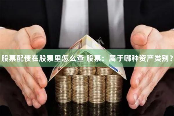 股票配债在股票里怎么查 股票：属于哪种资产类别？